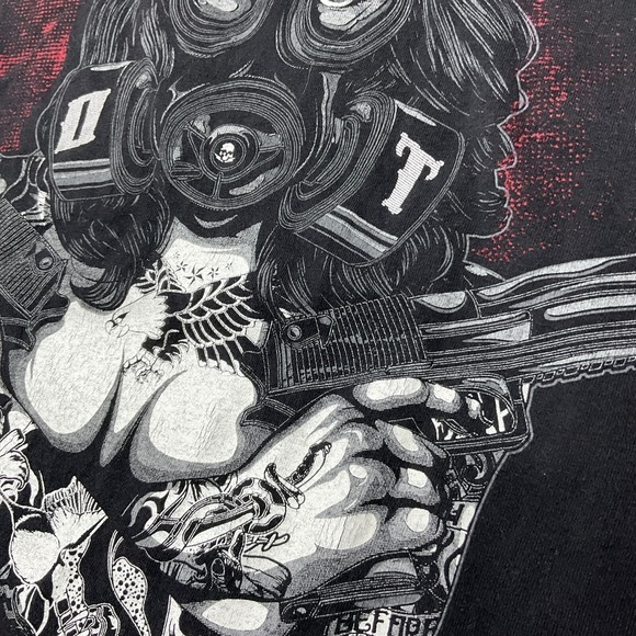 Outlaw Threatz Shirt Graphic Tee Double Sided Crewneck Short Sleeve Men Sz XL - Picture 3 of 6